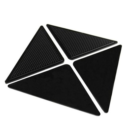 4 stk. Glider til tæpper, Gennemsigtige, Genanvendelige, Gummi, Trekantformet (FMY)