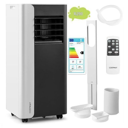 COSTWAY 4 i 1 R290 Mobil Airconditioner 7000BTU, Køling Ventilator Affugter, 24H Timer, Fjernbetjening, til 28m2
