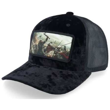 Calza Pennello - Svart trucker Keps - Vikings Fighting Battlefield Velvet Black A-Frame Trucker @ Hatstore