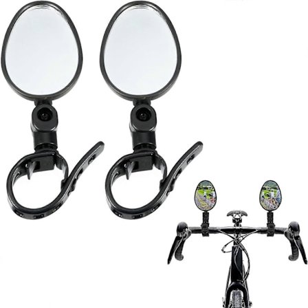 2 stk. Sykkel Speil, Sykkel Speil, 360 Justerbart Konvekst Speil, Sykkel Bakspeil Justerbart Roterbart Styre Montert