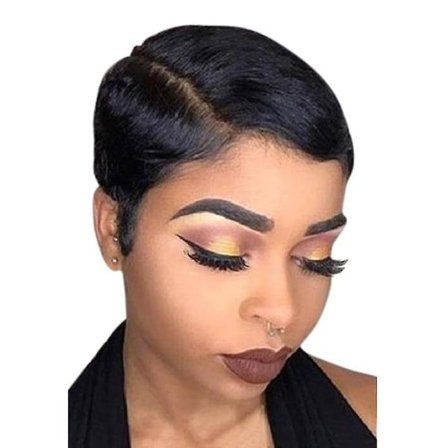 TG Parykker Kvinder Naturlig Drengeklippet Kort Sort Hår Paryk Syntetiske Parykker