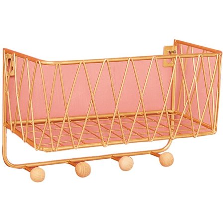 Gittervegg Hylle, Oppbevaringsstativ, Hengende Display Bonsai Holder for Hjemmedekor Ornamenter, 35.5X12X16.5Cm