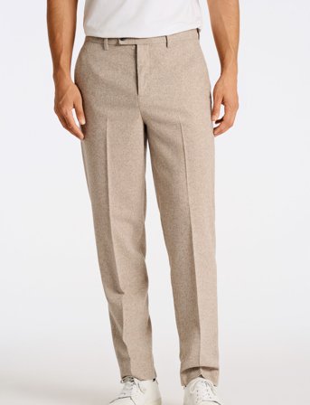 Lindbergh Flannel Wool Blend Formal Pant - Beige - L