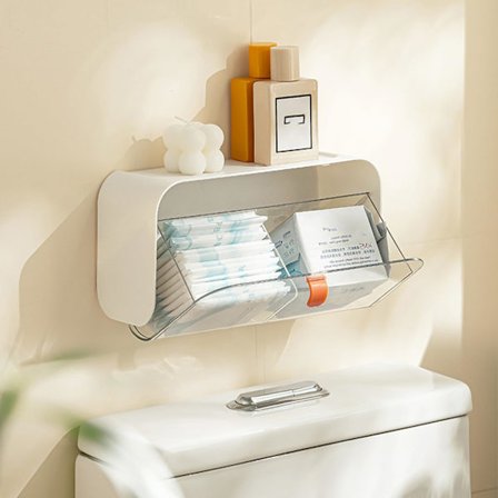 Pads Holder for Bad, Sanitetsbind Organizer, Feminine Tamponger Oppbevaring Dag Natt Bomull Pads Holder, Hvit