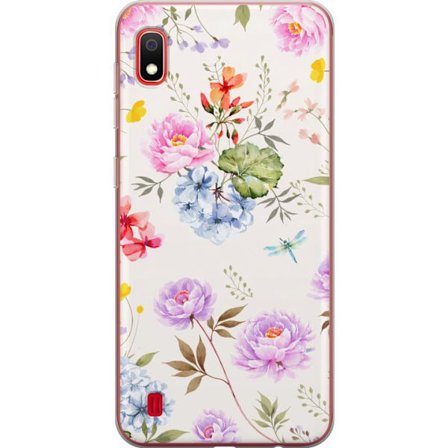 Kompatibelt Mobildeksel til Samsung Samsung Galaxy A10 Blomstrete mønster med håndmalte blomster, sommerfugler og insekter i romantisk skandinavisk