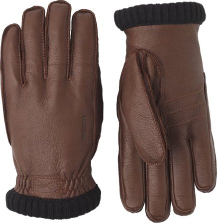Hestra Deerskin Primaloft Rib Unisex everyday gloves Brown 8