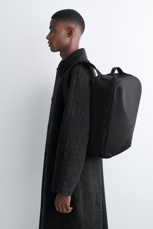 COS Men's Zaino Classico In Nylon Bag in Nero