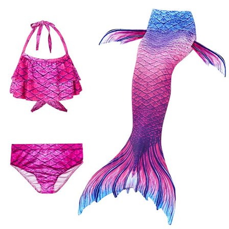 3 stk Kids Mermaid Tail Bikinisett C-130CM C-130CM