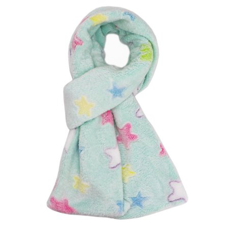 Tørklæde til børn, Gradient Plys Pels Halsvarmer med Kryds Slips Krave Design, Blødt Fluffy Sjal Wrap til Småbørn Piger og Drenge i Co