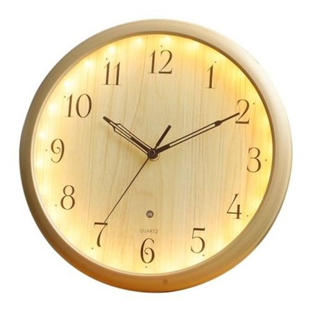 12 tommer stuevægur med smart stemmeaktiveret lysende lydløs ur