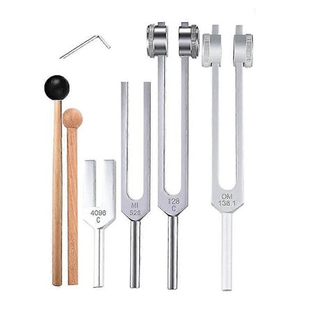 Stemmegaffelsæt til lydlindring af stress 4 stk. (128Hz-4096Hz)