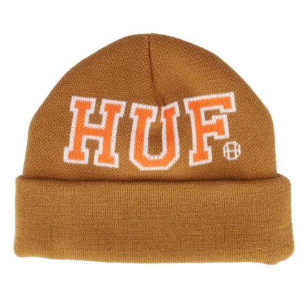 HUF - Brun cuff Beanie - Arch Logo Beanie Chocolate Cuff @ Hatstore