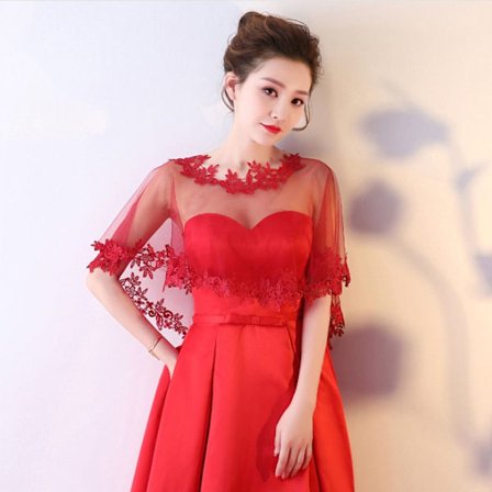 Blonde sjal Bryllup Cape VIN RØD