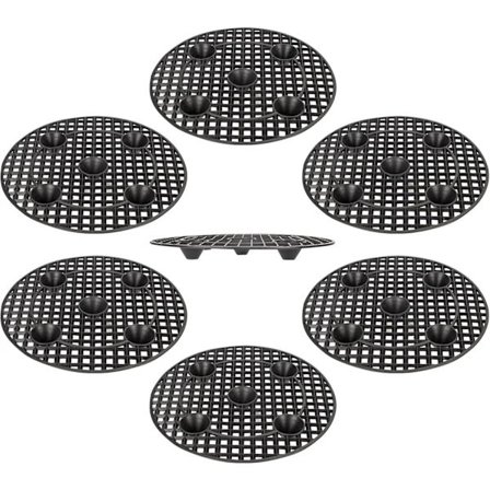 6-pakning plantefat, kraftige 30 cm runde potteunderlag i svart