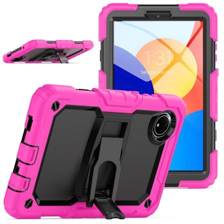 Xiaomi Redmi Pad SE 4G 8,7 tums fodral med axelrem, kickstand, stötskydd, silikonfodral för surfplatta - Ros