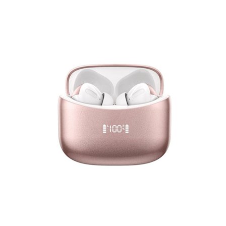 True Wireless Earbuds Bluetooth-hörlurar, LED-display IPX5 Vattentäta hörlurar, Roséguld