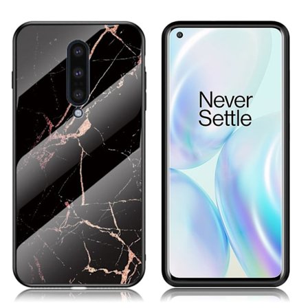 Fantasy Marmor OnePlus 8 skal - Svart/Guld