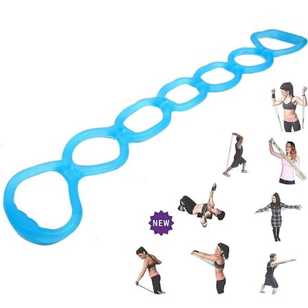 Kannettava 7-renkainen venytys- ja vastuskuminauha | Selkä, jalka, jalka, sininen