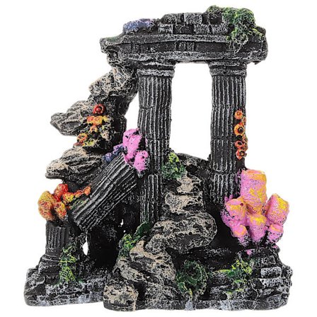 Roomalaiset pilarit malli ainutlaatuinen akvaario maisemointi sisustus hartsi käsityö sisustus(18.00X16.00X7.50CM,Kuten kuvassa)