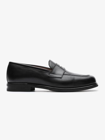 John Henric Men's Schwarze Leder Loafer Size 41