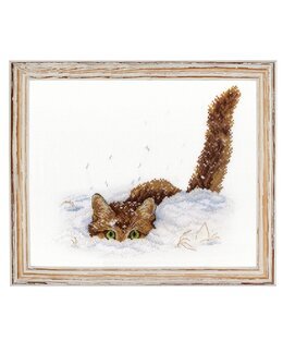 Broderikit Tavla Katt på span