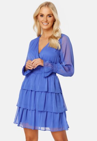 BUBBLEROOM Romina frill dress Blue Klær