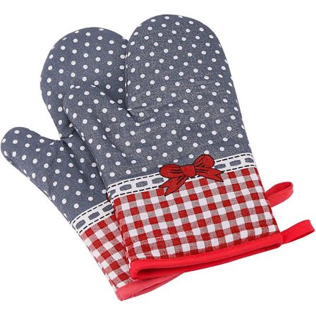 2 Par Ovn Handsker, Isolations Handsker, Gryde Handsker Varmebestandige, Anti-slip Grill Handsker, Polyester Bomuld Bage Handsker Velegnet Til 