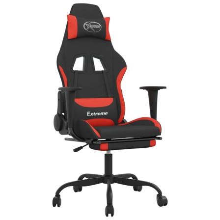 vidaXL Gamingstol med fotstöd och massage svart och röd tyg Röd