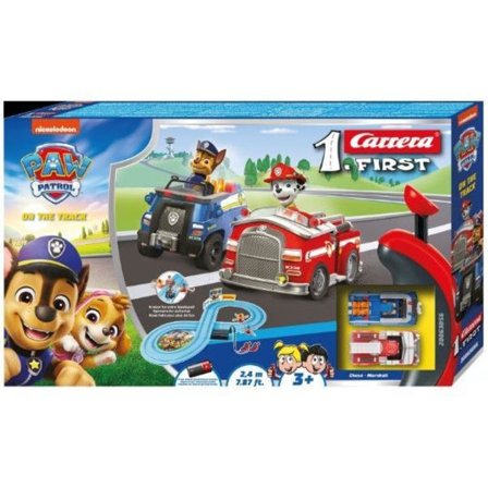 PAW Patrol racerbana, 2,4 m lång, bilar i skala 1:50, Carrera First, från 3 år