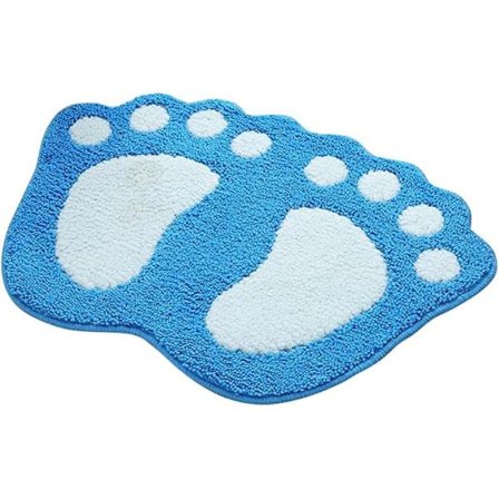 Halkskyddande och absorberande badrumsmatta, design med stora fötter, polyester,