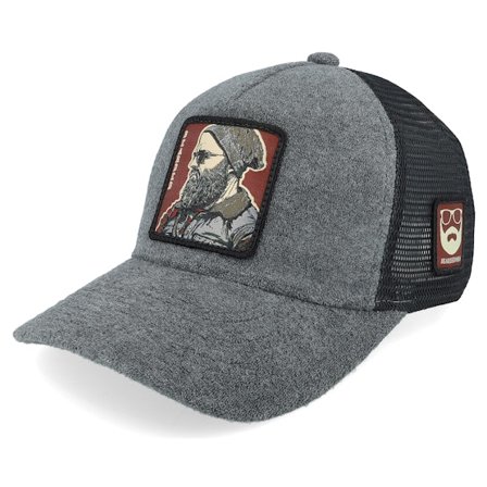 Bearded Man - Grijs trucker Cap - Cap Man Modern Terry Dark Grey/Black A-frame Trucker @ Hatstore
