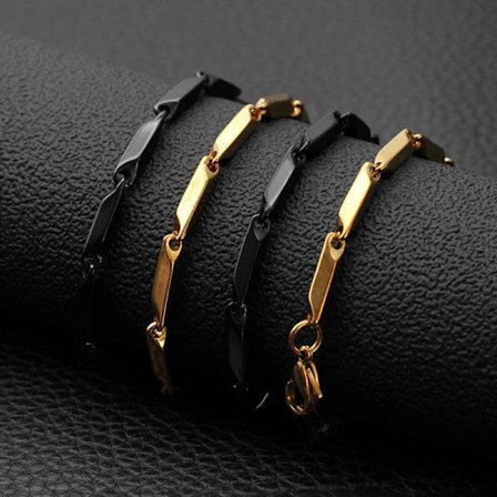 18K gold-plated or stainless steel chain "melon seed" shaped chain