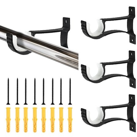 4 st Aluminiumlegering Gardinstångshållare 11 * 8cm Rostfri Gardinstångsfäste Draperi Stång