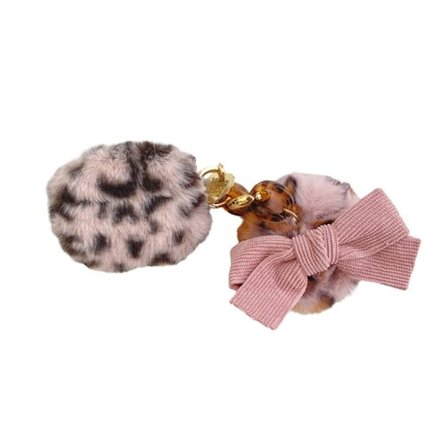 AirPods 3 fodral i leopardpäls med rosettknut - Rosa