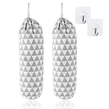 Poseholder i plast - 2-pak vægmonteret poseholder til dagligvarer (FQ)