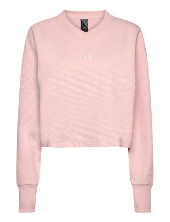 All Szn Rib V-Neck Sweatshirt Sport Women Sport Clothing Sport Sweat-shirts & Hoodies Sport Sweat-shirts Pink Adidas Sportswear