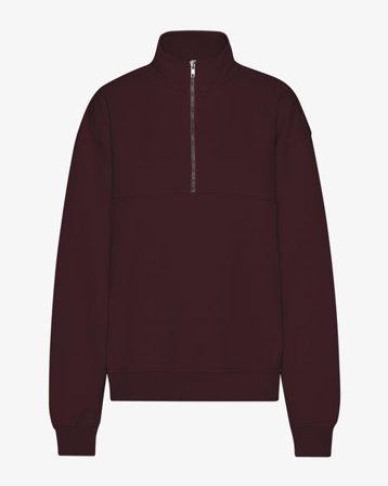 Organic Quarter Zip - Oxblood Red - Female - L