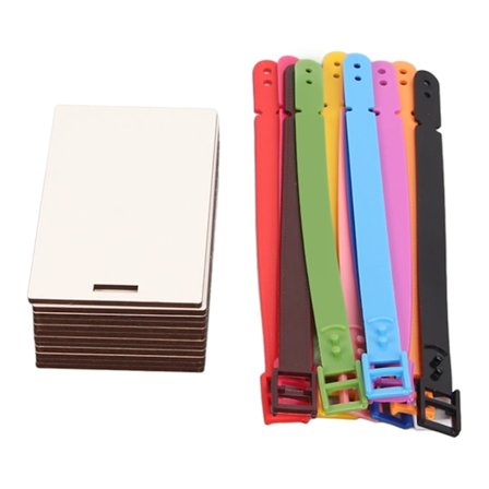 12 stk. Blank Bagasjelapper Tetthetsplate Plast Dobbeltsidig Utskrivbar DIY Koffert Bagasjelapper med Stropper for Reise