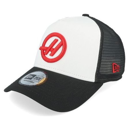 New Era - Motor Vit trucker Keps - Haas F1 Team E-frame White/Black Trucker @ Hatstore