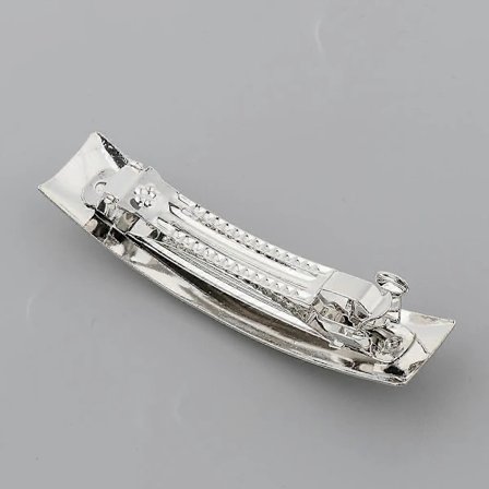 3 stk. Børstet Metal Fransk Hårklemme Fjeder Hårspænder Hestehaleholder til Kvinder Sølv