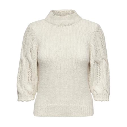 Only, 3/4 Highneck Pullover Knt Wit, Dames, Maat:L