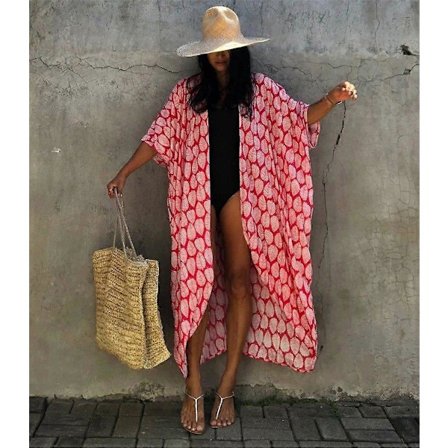 Strandklänning dam strandtunika bikini överkast kofta cardigan sommar mode stil
