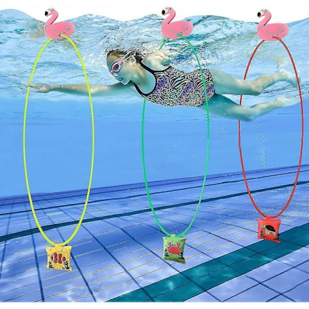 Dykkerring til børn, 3 store dykkerringe, dykkerlegetøj, undervands pool legetøj, pool dykkerlegetøj, vandsvømning, undervandslegetøj
