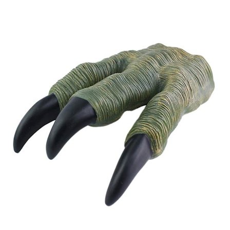 1 st Dinosaurie tass klor fot handdocka för vuxen barn kostym cosplay klor dinosaurie för vuxna barn barnfest cosplay(svarta naglar)