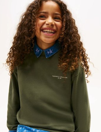 Tommy Hilfiger Mini Corp C-Neck Sweatshirt - Khaki green - 98