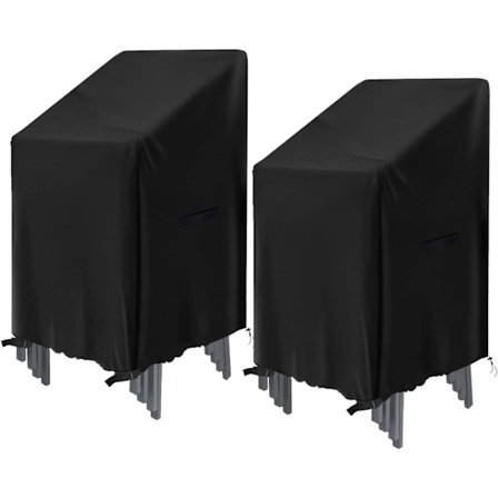 Trädgårdsstolsöverdrag 2 st, skyddsöverdrag för stapelbara stolar 75x75x120cm, vattentätt Oxford-tyg utomhus stolsöverdrag