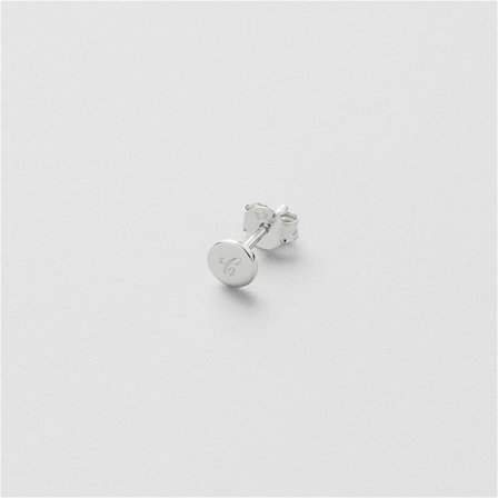 Hilda Single Stud Gravyr - Sterling Silver - Safira