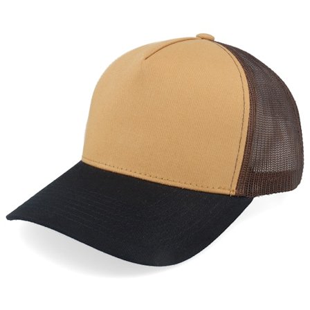 Equip - Brown trucker Czapka Z Daszkiem - Blank Wheat/Brown/Black A-frame Trucker @ Hatstore