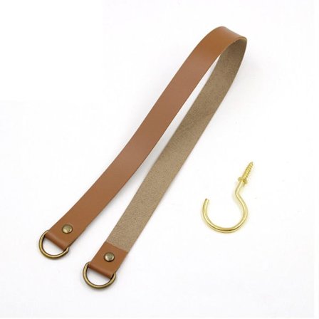 Gardinstangs Holder Reb i Læder Tiebacks BRUN