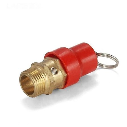 Sikkerhedsventil Luftkompressor Trykbegrænsningsventil G1/4 Han 8kg Indstillingstryk Rød Hætte 1 Pakke.
